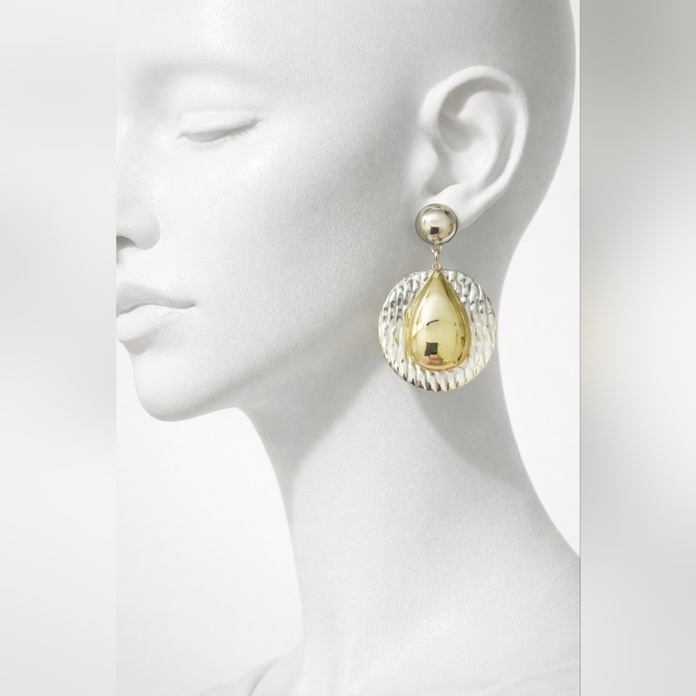 Silver and gold fashion earrings
